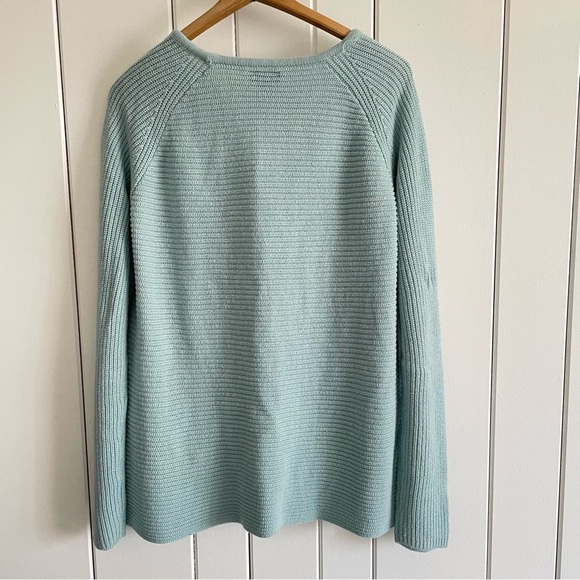 $20 SALE Pastel Crew Neck Sweater Textured Knit Crisscross Detail Women’s Top - Picture 2 of 5